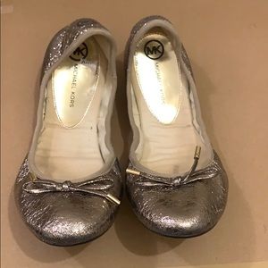 Michael Kors silver and gold flats.
